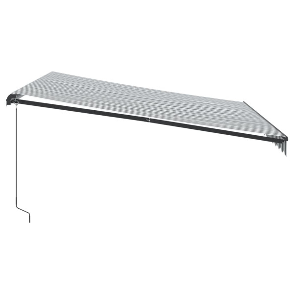 Toldo retráctil manual gris antracita y blanco 400x300 cm M 4