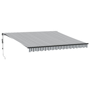 Toldo retráctil automático gris antracita y blanco 400x300 cm H