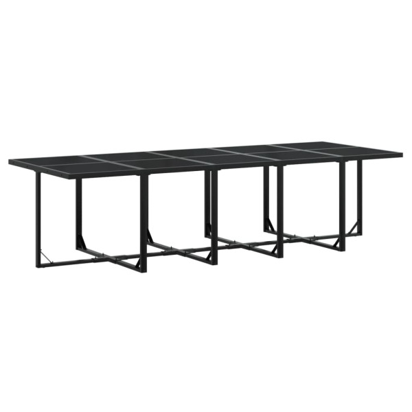 Set comedor de jardín con cojines 15 pzas ratán sintético negro M 3
