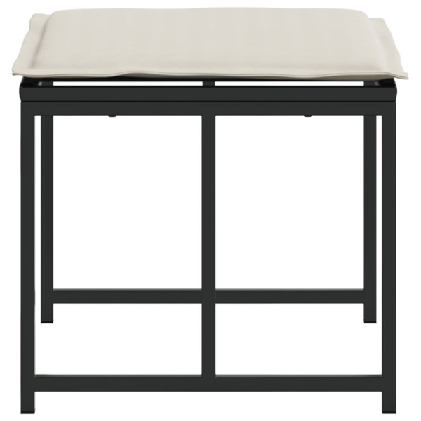 Bancos de jardim com almofadões 4 pcs vime PE preto M 5