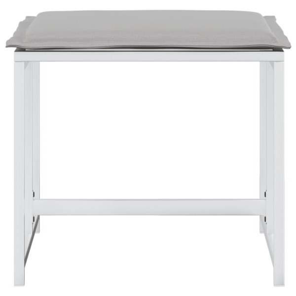 Taburetes de jardín con cojines 4 uds acero y textilene blanco M 4