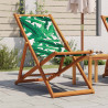 Silla de playa plegable madera maciza de eucalipto y tela hojas 1