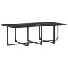 Juego de comedor de jardín 9 piezas con cojines textileno negro 3