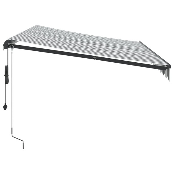 Toldo retráctil automático luz LED antracita blanco 350x250 cm M 4
