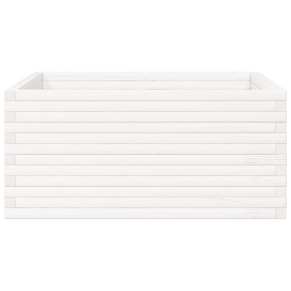 Vaso/floreira jardim 100x100x46 cm madeira pinho maciça branco M 5