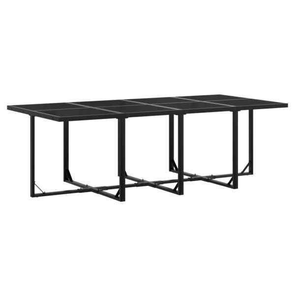Set comedor de jardín con cojines 13 pzas ratán sintético negro M 3
