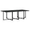 Set de comedor de jardín 9 pzas y cojines ratán sintético negro 3
