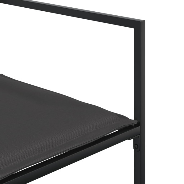 Juego de comedor de jardín 7 pzas con cojines textileno negro M 5