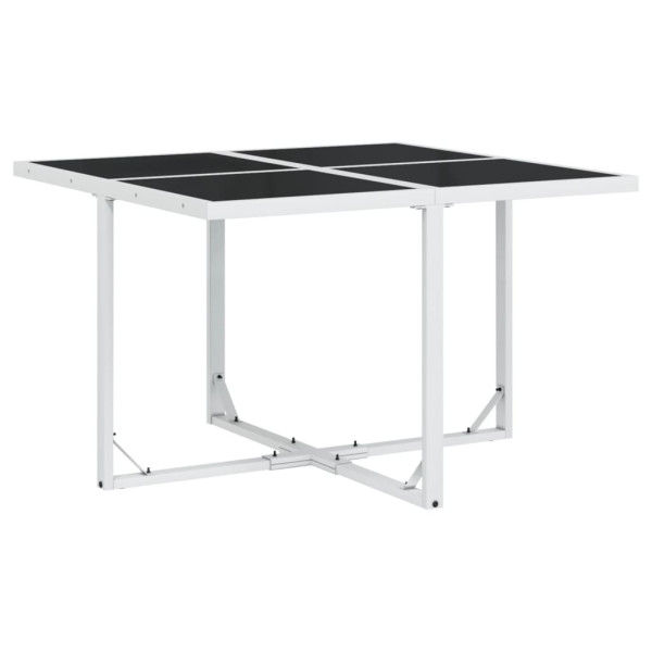 Juego de comedor de jardín 5 pzas con cojines textilene blanco M 3