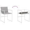 Juego de comedor de jardín 13 pzas con cojines textilene blanco 5