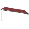 Toldo retrátil manual com luzes LED 400x300 cm bordô 5