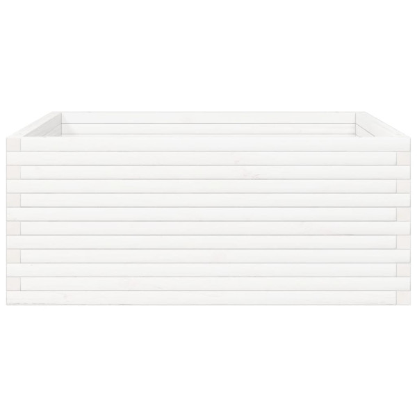 Vaso/floreira jardim 110x110x46 cm madeira pinho maciça branco M 5