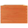 Jardinera de madera maciza de pino marrón cera 70x70x46 cm 5