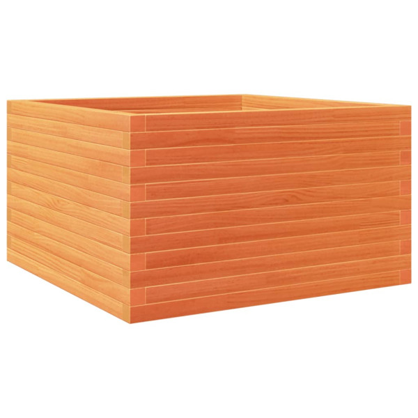 Jardinera madera maciza de pino marrón cera 80x80x46 cm M 2