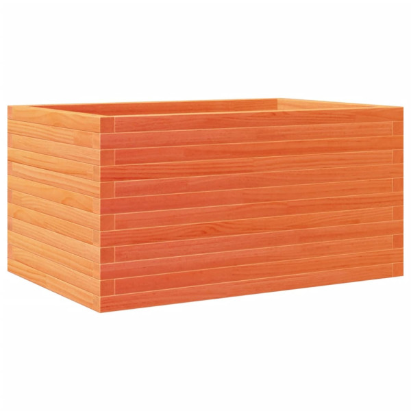 Jardinera de madera maciza pino marrón cera 90x60x46 cm M 2
