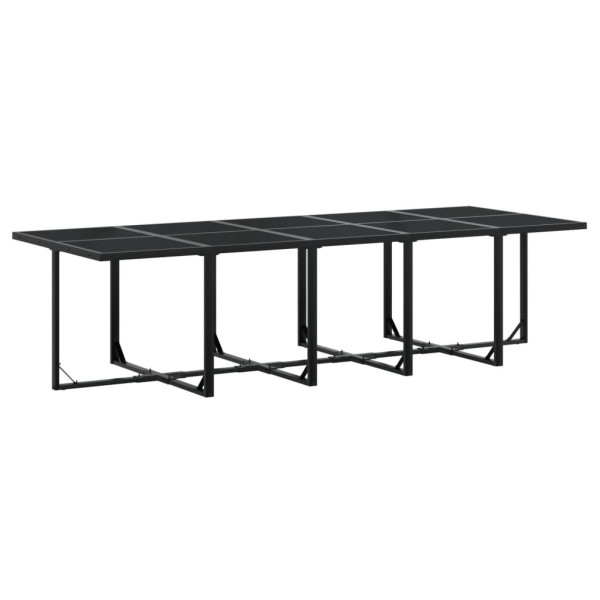 Set comedor de jardín con cojines 15 pzas ratán sintético negro M 3