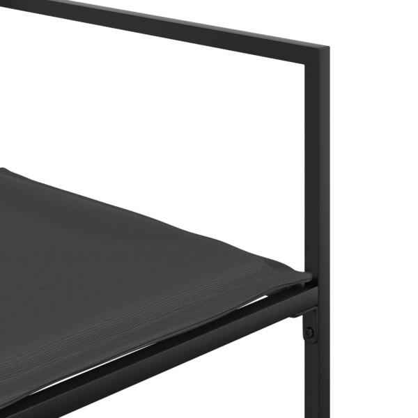 Juego de comedor de jardín 5 pzas con cojines textileno negro M 5