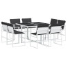 Juego de comedor de jardín 9 pzas con cojines textilene blanco 2