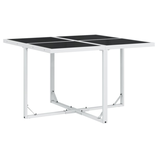 Juego de comedor de jardín 9 pzas con cojines textilene blanco M 3