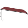 Toldo retrátil automático com luzes LED 400x300 cm bordô 5
