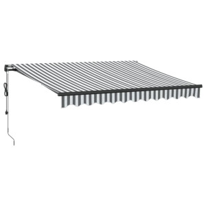Toldo retráctil automático gris antracita y blanco 300x250 cm H