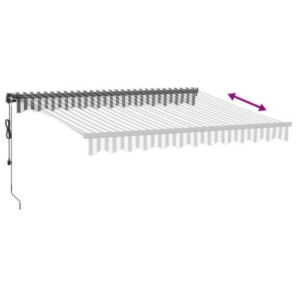 Toldo retráctil automático gris antracita y blanco 300x250 cm M 5