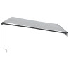 Toldo retrátil manual com luzes LEDs 400x300cm antracite/branco 5