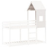 Telhado de cama infantil 60x89x134.5 cm pinho maciço branco 3