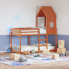 Techo de cama infantil madera maciza pino marrón 60x99x139.5 cm 1