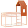 Telhado cama infantil 60x99x139.5 cm pinho maciço castanho-mel 3