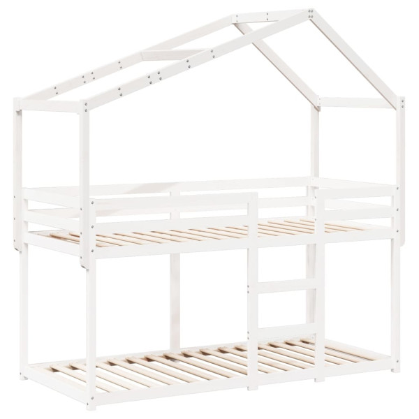 Techo de cama infantil madera maciza blanco 203x95.5x142 cm M 3