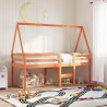 Techo de cama infantil madera maciza pino marrón 209x95.5x88 cm 1