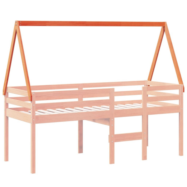 Telhado cama infantil 209x95.5x88 cm pinho maciço castanho mel M 3