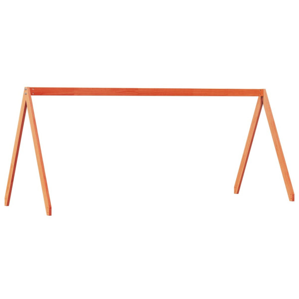 Techo de cama infantil madera maciza marrón 199x80.5x88 cm M 2