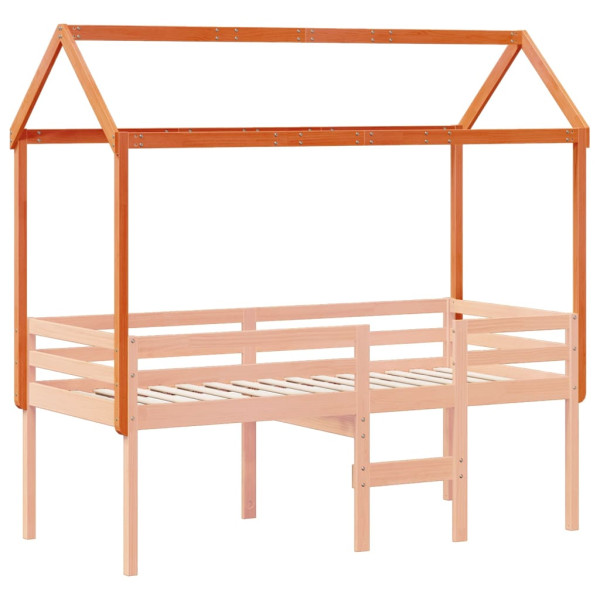 Techo de cama infantil madera maciza marrón 217x95.5x159 cm M 3