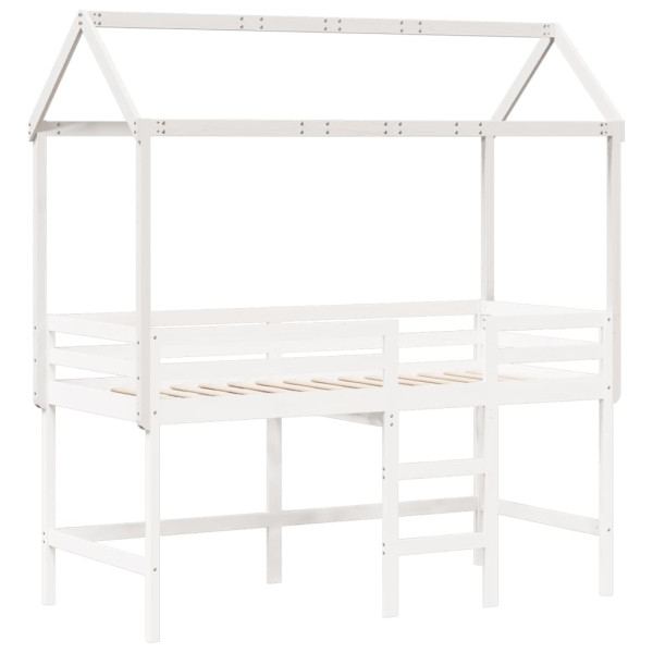 Telhado de cama infantil 217x85.5x154 cm pinho maciço branco M 3