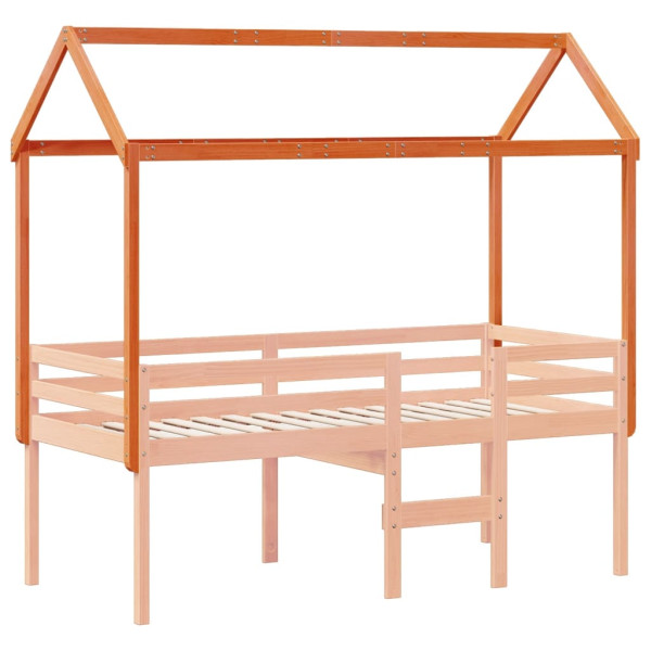 Telhado cama infantil 207x80.5x151.5 cm pinho castanho-mel M 3