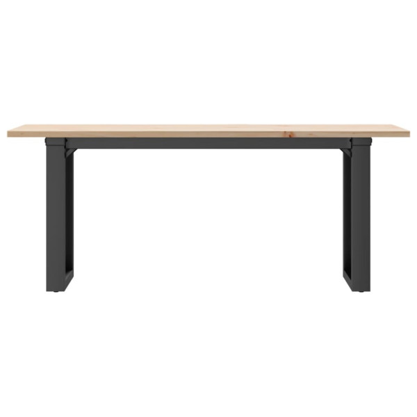 Mesa de centro marco O madera maciza pino y hierro 110x40x45 cm M 4
