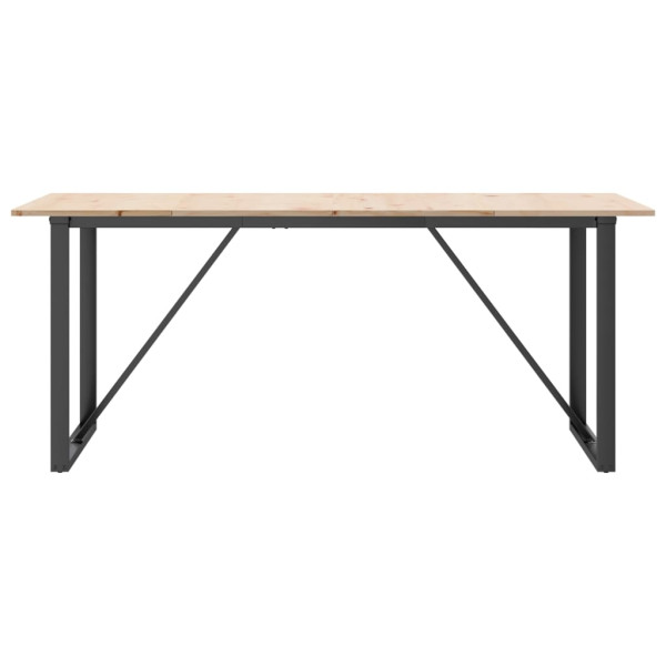 Mesa de comedor marco O madera maciza pino y hierro 180x90x75cm M 4