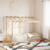 Cama infantil con techo madera maciza pino 75x190 cm 1