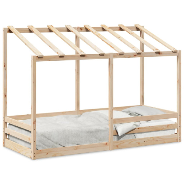 Cama infantil con techo madera maciza pino 75x190 cm M 2