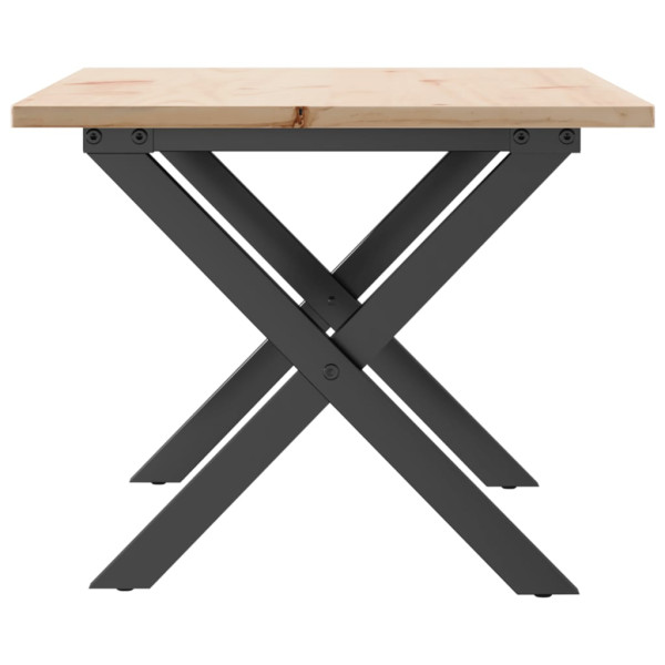 Mesa de centro estrutura em X 80x50x40 cm pinho e aço M 5