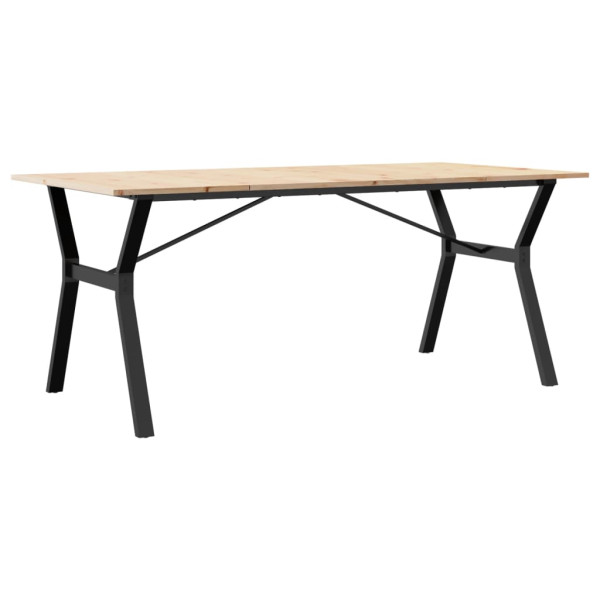 Mesa de jantar estrutura em Y 180x90x75cm pinho e aço M 2