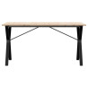 Mesa de comedor marco Y madera maciza pino y hierro 140x80x75cm 4