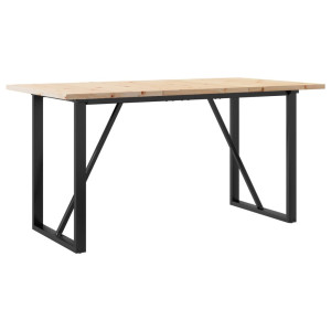 Mesa de jantar estrutura em O 160x80x75.5cm pinho/aço H