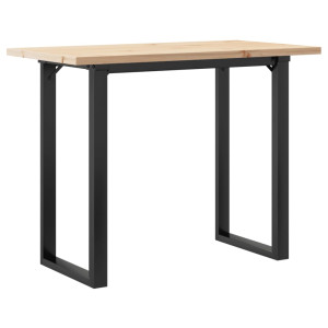 Mesa de jantar estrutura em O 100x50x75.5cm pinho/aço H