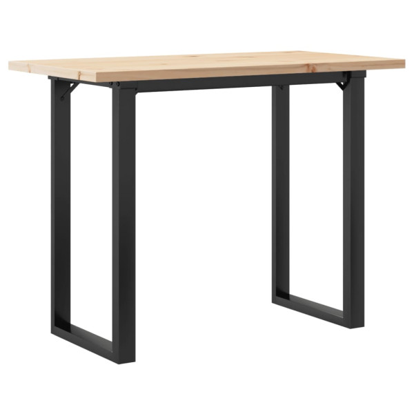 Mesa de jantar estrutura em O 100x50x75.5cm pinho/aço M 2