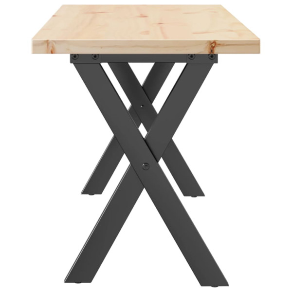 Mesa centro marco X madera maciza pino y hierro 110x40x45.5 cm M 5