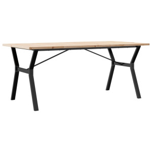 Mesa de jantar estrutura em Y 180x90x75.5cm pinho/aço H
