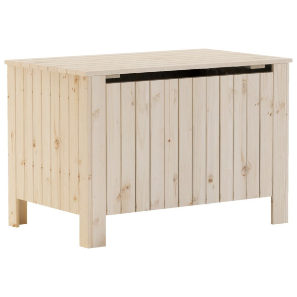 Caja de almacenaje con tapa RANA madera maciza pino 80x49x54 cm M 2